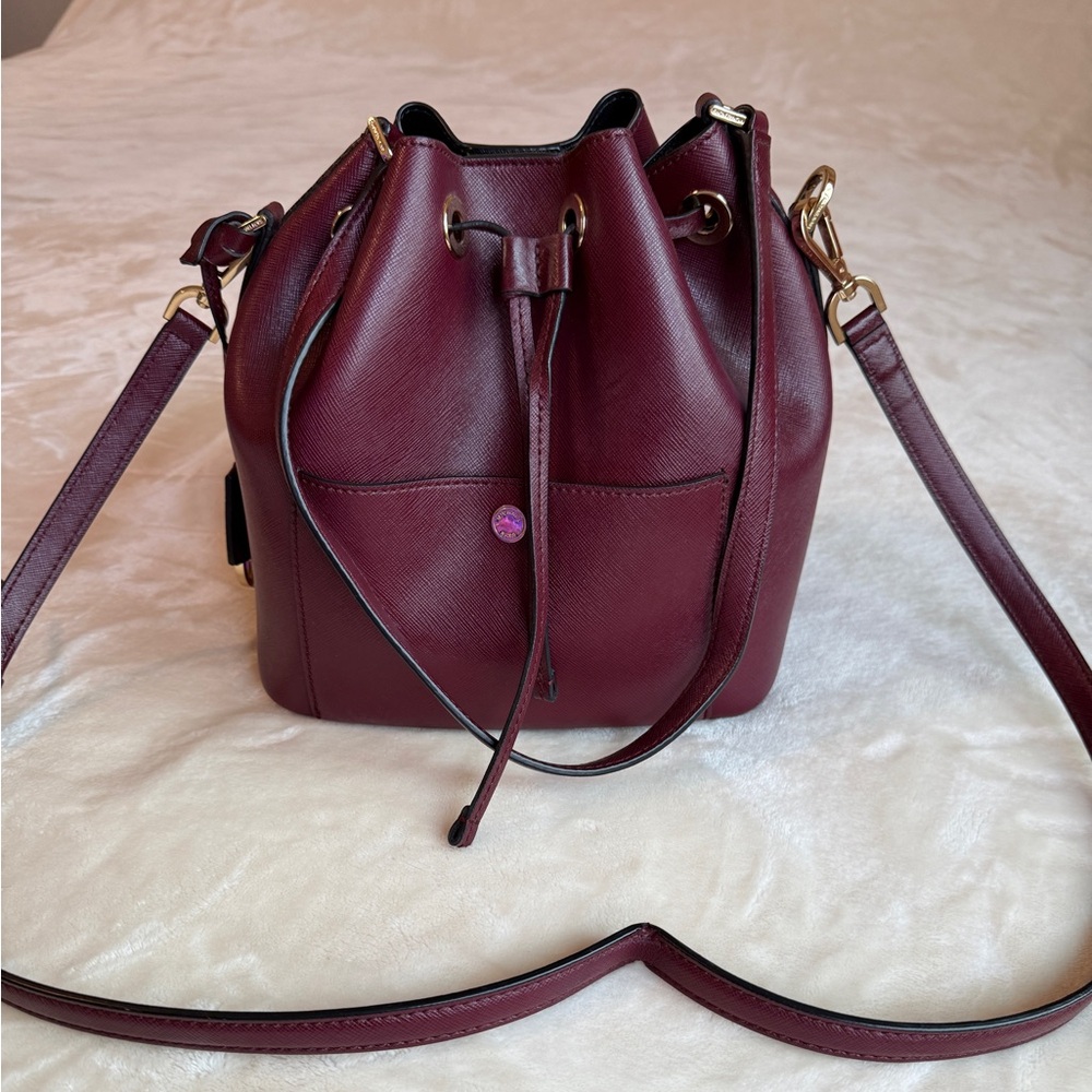 Michael Kors Elegant Burgundy Bucket Bag